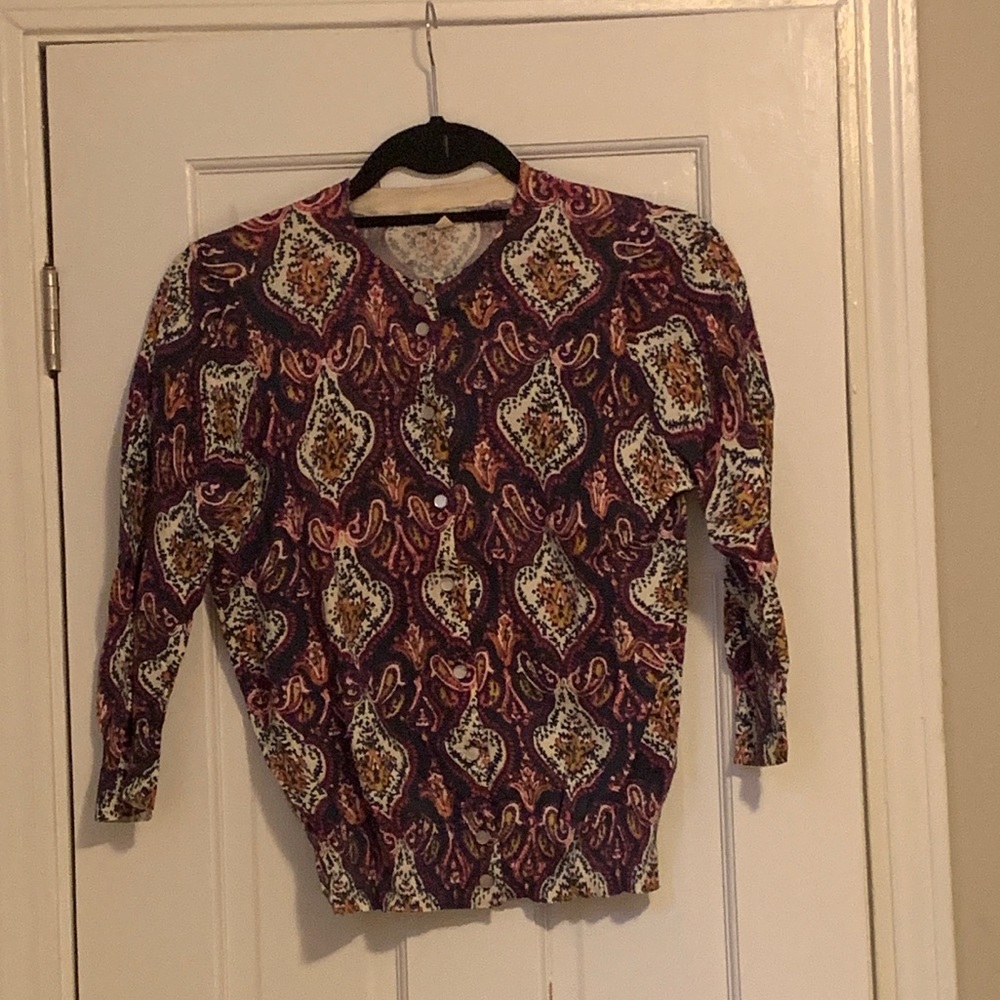 Patterned J.Crew Cardigan